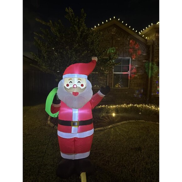 🆕6FT Christmas Inflatable Blow up Santa Claus Carrying Gift Outdoor Decoration - Picture 2 of 10